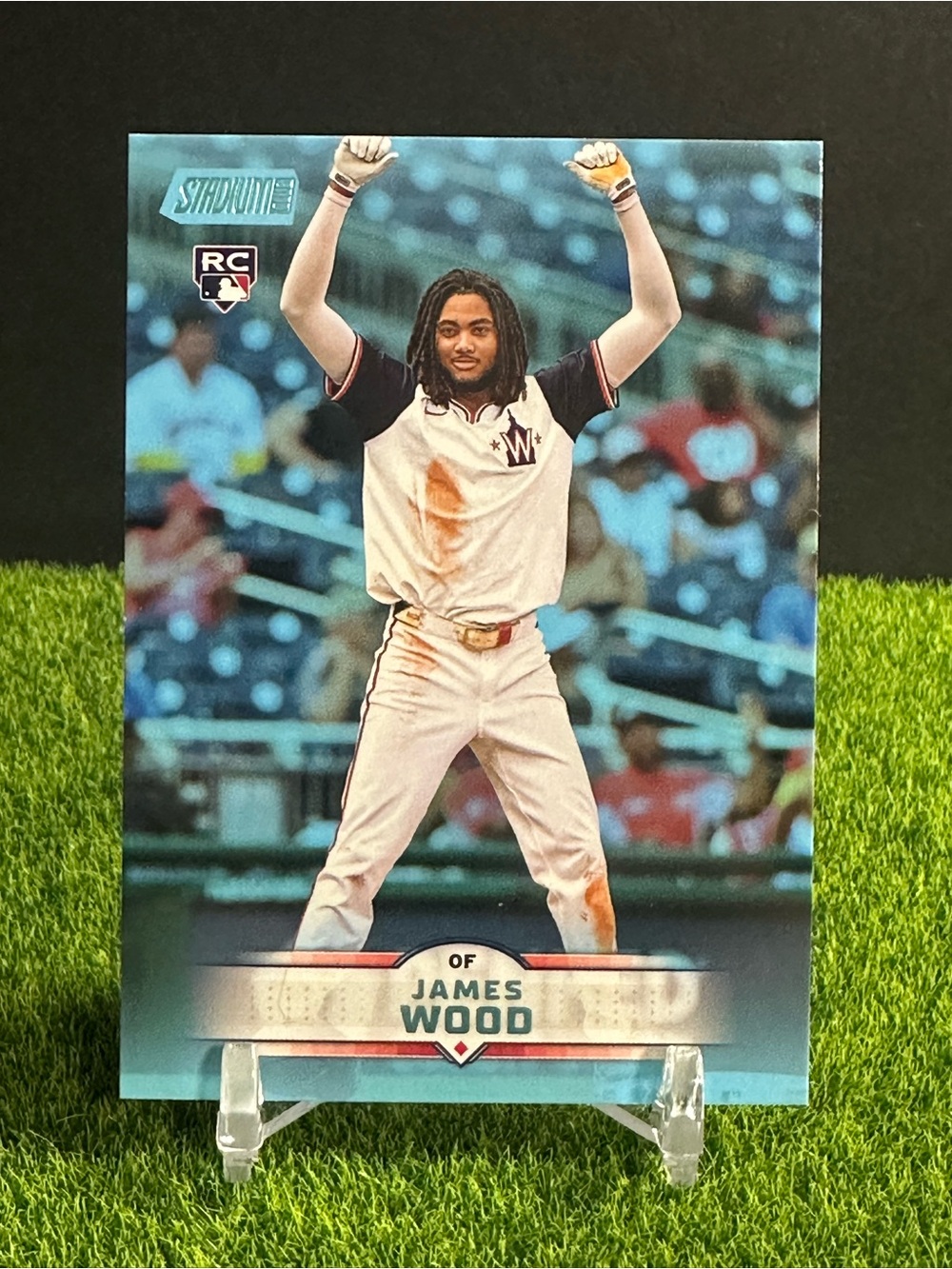 James Wood Washington Nationals 2025 Stadium Club Blue Foil Parallel.